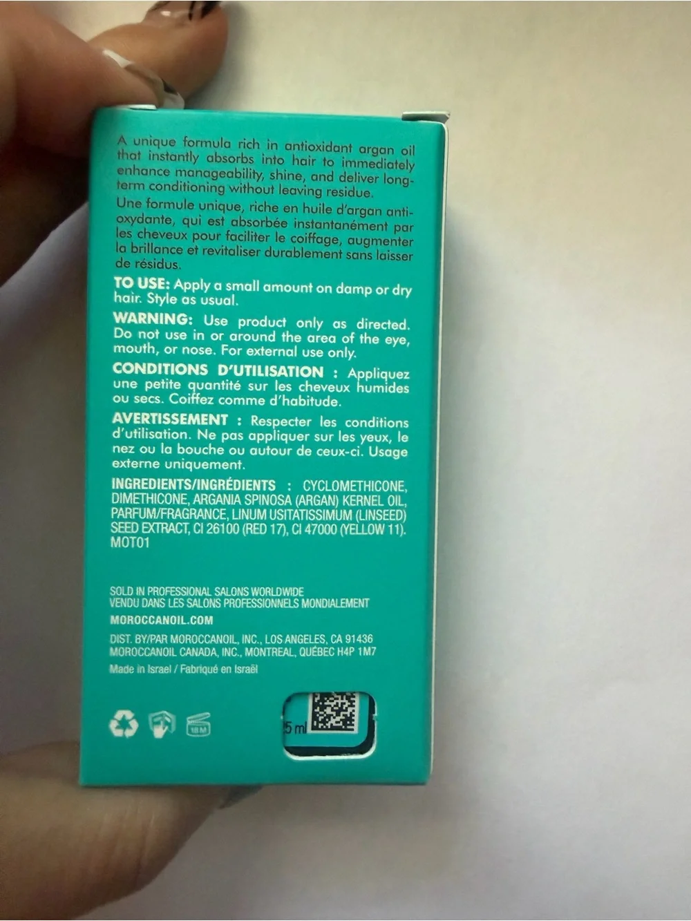 Moroccanoil Treatment For All Hair Types 25mlNew In Box (mini)